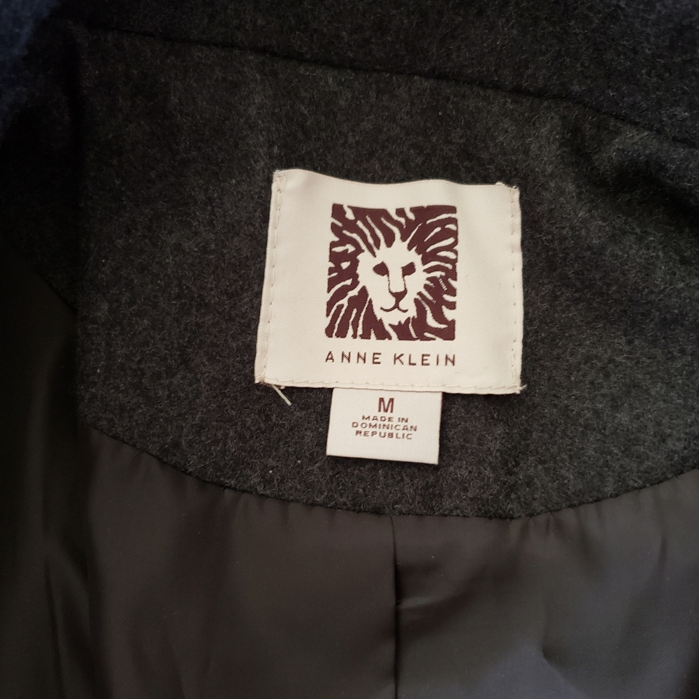Anne Klein Wool Pea Coat Jacket Medium Gray - Picture 5 of 6